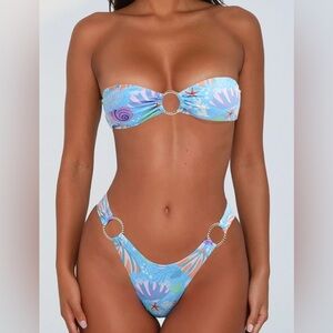 Under The Sea O Ring 2 Piece Bikini - Blue/combo NWT
